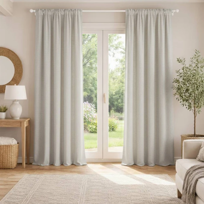 Ľanové závesy na páske